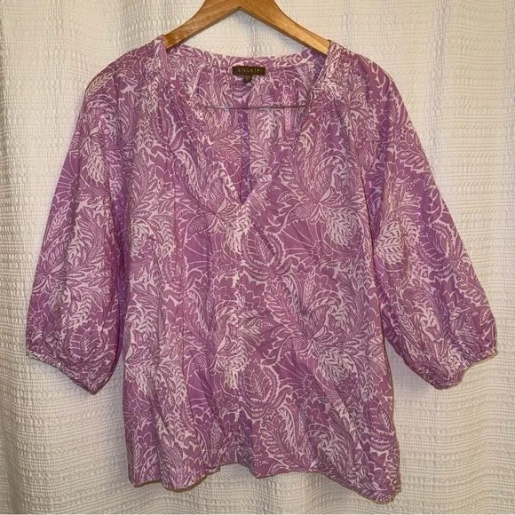 Lilla P 3/4 Sleeve Split-Neck Top - Picture 3 of 7